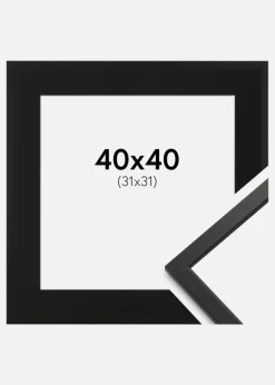 Ramme Edsbyn Sort 40x40 cm - Passepartout Sort 32x32 cm