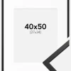 Ramme Edsbyn Sort 40x50 cm - Passepartout Hvid 28x35 cm