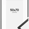 Ramme Edsbyn Sort 50x70 cm - Passepartout Hvid 33x56 cm
