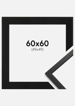 Ramme Edsbyn Sort 60x60 cm - Passepartout Sort 50x50 cm