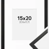 Ramme Edsbyn Sort 15x20 cm - Passepartout Hvid 4x5 inches