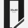 Ramme Edsbyn Sort 20x40 cm - Passepartout Sort 10x30 cm