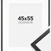 Ramme Edsbyn Sort 45x55 cm - Passepartout Hvid 13x17 inches