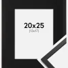 Ramme Edsbyn Sort 20x25 cm - Passepartout Sort 14x18 cm
