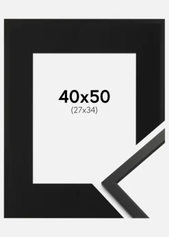 Ramme Edsbyn Sort 40x50 cm - Passepartout Sort 28x35 cm