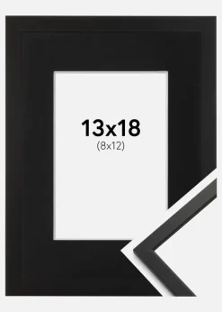 Ramme Edsbyn Sort 13x18 cm - Passepartout Sort 9x13 cm