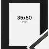 Ramme Edsbyn Sort 35x50 cm - Passepartout Sort 25x35 cm