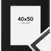 Ramme Edsbyn Sort 40x50 cm - Passepartout Sort 27x35 cm