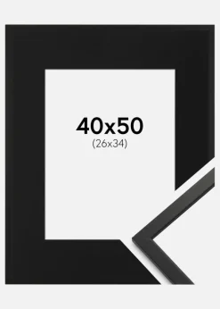 Ramme Edsbyn Sort 40x50 cm - Passepartout Sort 27x35 cm