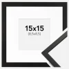 Ramme Edsbyn Sort 15x15 cm - Passepartout Hvid 9x9 cm