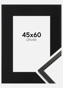 Ramme Edsbyn Sort 45x60 cm - Passepartout Sort 30x45 cm