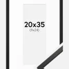 Ramme Edsbyn Sort 20x35 cm - Passepartout Hvid 10x25 cm