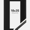 Ramme Edsbyn Sort 18x35 cm - Passepartout Sort 4x10 inches
