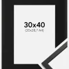 Ramme Edsbyn Sort 30x40 cm - Passepartout Sort 21x29,7 cm