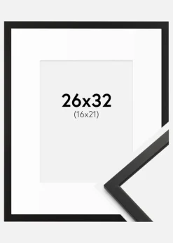 Ramme Edsbyn Sort 26x32 cm - Passepartout Hvid 17x22 cm