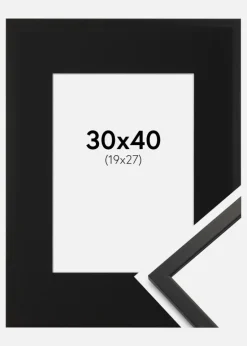 Ramme Edsbyn Sort 30x40 cm - Passepartout Sort 20x28 cm