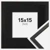 Ramme Edsbyn Sort 15x15 cm - Passepartout Sort 10x10 cm