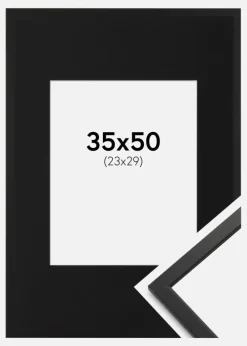 Ramme Edsbyn Sort 35x50 cm - Passepartout Sort 24x30 cm