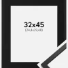 Ramme Edsbyn Sort 32x45 cm - Passepartout Sort 10x12 inches