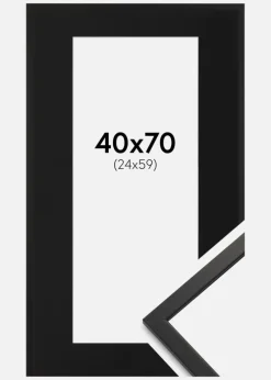 Ramme Edsbyn Sort 40x70 cm - Passepartout Sort 25x60 cm