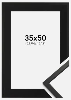 Ramme Edsbyn Sort 35x50 cm - Passepartout Sort 11x17 inches