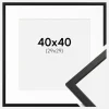 Ramme Edsbyn Sort 40x40 cm - Passepartout Hvid 30x30 cm