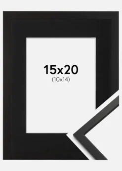 Ramme Edsbyn Sort 15x20 cm - Passepartout Sort 11x15 cm