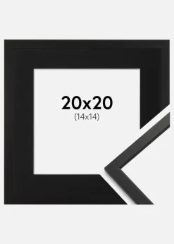 Ramme Edsbyn Sort 20x20 cm - Passepartout Sort 15x15 cm