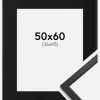 Ramme Edsbyn Sort 50x60 cm - Passepartout Sort 37x46 cm