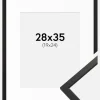 Ramme Edsbyn Sort 28x35 cm - Passepartout Hvid 20x25 cm