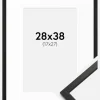 Ramme Edsbyn Sort 28x38 cm - Passepartout Hvid 18x28 cm