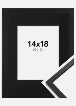 Ramme Edsbyn Sort 14x18 cm - Passepartout Sort 10x13 cm