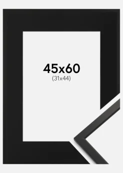Ramme Edsbyn Sort 45x60 cm - Passepartout Sort 32x45 cm