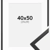 Ramme Edsbyn Sort 40x50 cm - Passepartout Hvid 30x40 cm