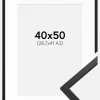 Ramme Edsbyn Sort 40x50 cm - Passepartout Hvid 29,7x42 cm