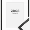 Ramme Edsbyn Sort 25x33 cm - Passepartout Hvid B5 176x250 mm