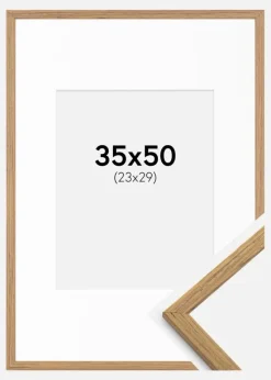 Ramme Edsbyn Teak 35x50 cm - Passepartout Hvid 24x30 cm