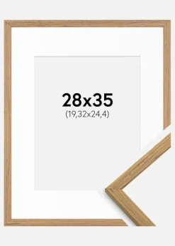 Ramme Edsbyn Teak 28x35 cm - Passepartout Hvid 8x10 inches