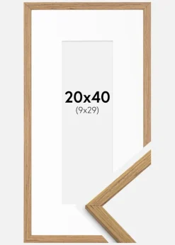 Ramme Edsbyn Teak 20x40 cm - Passepartout Hvid 10x30 cm