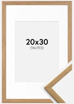 Ramme Edsbyn Teak 20x30 cm - Passepartout Hvid 15x21 cm (A5)