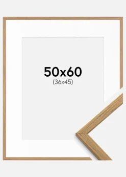 Ramme Edsbyn Teak 50x60 cm - Passepartout Hvid 37x46 cm