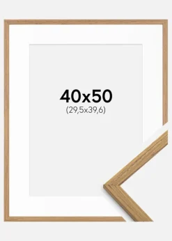 Ramme Edsbyn Teak 40x50 cm - Passepartout Hvid 12x16 inches