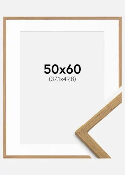 Ramme Edsbyn Teak 50x60 cm - Passepartout Hvid 15x20 inches