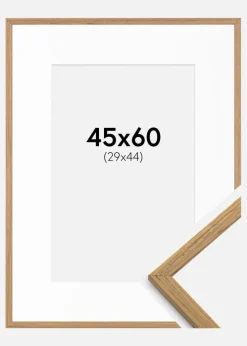 Ramme Edsbyn Teak 45x60 cm - Passepartout Hvid 30x45 cm