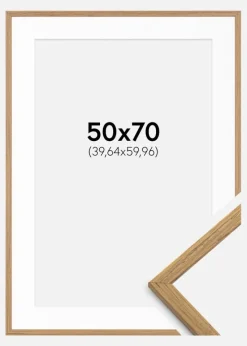 Ramme Edsbyn Teak 50x70 cm - Passepartout Hvid 16x24 inches