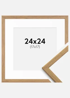 Ramme Edsbyn Teak 24x24 cm - Passepartout Hvid 18x18 cm