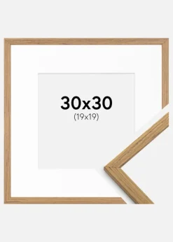 Ramme Edsbyn Teak 30x30 cm - Passepartout Hvid 20x20 cm