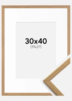 Ramme Edsbyn Teak 30x40 cm - Passepartout Hvid 20x28 cm