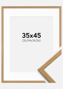 Ramme Edsbyn Teak 35x45 cm - Passepartout Hvid 11x14 inches