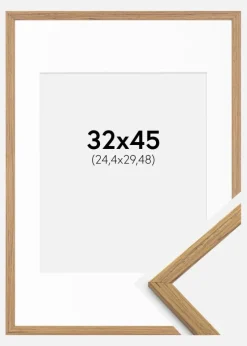 Ramme Edsbyn Teak 32x45 cm - Passepartout Hvid 10x12 inches